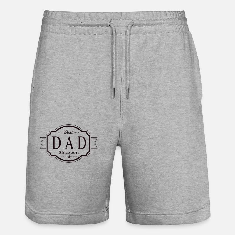 Meilleur papa depuis 2017 - Short de jogging bio TRAINER Stanley/Stella unisexe - gris chiné