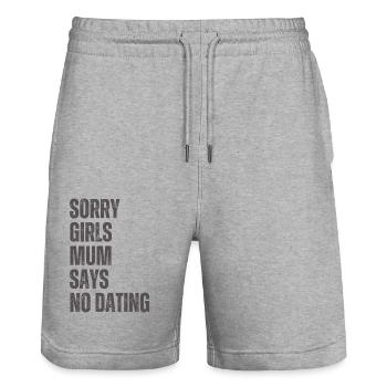 Sorry Girls Mum Sagt KeinDate Babyparty - Stanley/Stella Unisex Bio Joggingshorts Trainer  - Grau meliert - Vorne - Nik (191cm) & Marisol (170cm)