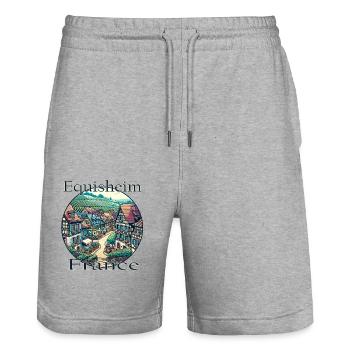 Frankreich Eguisheim Altstadt Berge Landschaft - Stanley/Stella Unisex Bio Joggingshorts Trainer  - Grau meliert - Vorne - Nik (191cm) & Marisol (170cm)