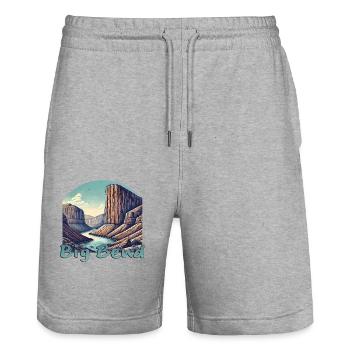 Texas Terlingua Santa Elena Canyon Big Bend - Stanley/Stella Unisex Bio Joggingshorts Trainer  - Grau meliert - Vorne - Nik (191cm) & Marisol (170cm)