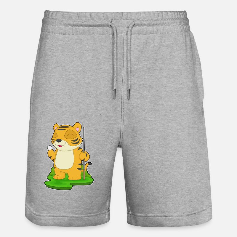 Tiger Billiard Queue - Stanley/Stella Unisex Bio Joggingshorts Trainer  - Grau meliert