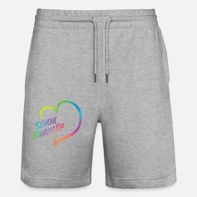 Conseiller d’école Coeur Aquarelle - Short de jogging bio TRAINER Stanley/Stella unisexe - gris chiné