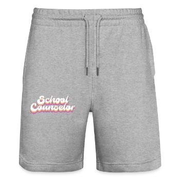 School Counselor Retro 80s 90s - Stanley/Stella Unisex Bio Joggingshorts Trainer  - Grau meliert - Vorne - Nik (191cm) & Marisol (170cm)