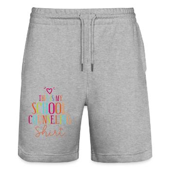 School Counselor This Is My School - Stanley/Stella Trainer Unisex Organic Jogging Shorts - heather grey - Front - Nik (191cm) & Marisol (170cm)