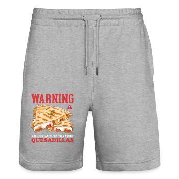 Quesadilla Tortilla Quesadillas Geschenk - Stanley/Stella Unisex Bio Joggingshorts Trainer  - Grau meliert - Vorne - Nik (191cm) & Marisol (170cm)