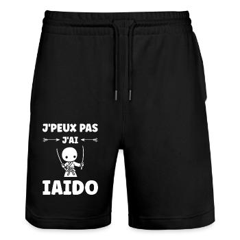 iaido - Stanley/Stella Unisex Bio Joggingshorts Trainer  - Schwarz - Vorne - Nik (191cm) & Marisol (170cm)