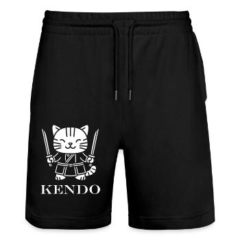 KENDO - Short de jogging bio TRAINER Stanley/Stella unisexe - noir - Devant - Nik (191cm) & Marisol (170cm)