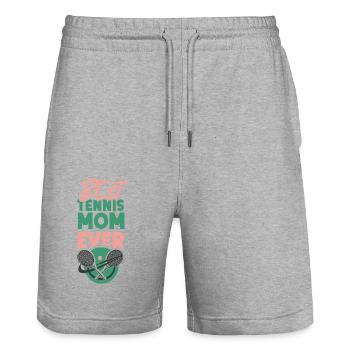 Funny Tennis Player Racket Mom - Stanley/Stella Trainer Unisex Organic Jogging Shorts - heather grey - Front - Nik (191cm) & Marisol (170cm)