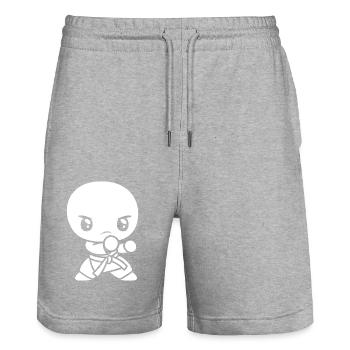 karate - Short de jogging bio TRAINER Stanley/Stella unisexe - gris chiné - Devant - Nik (191cm) & Marisol (170cm)