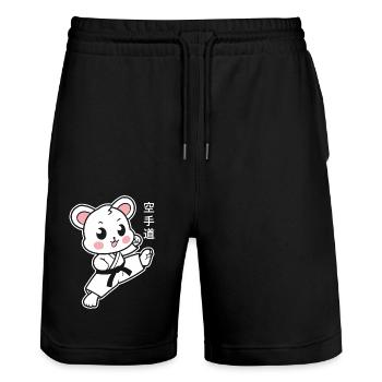 karate - Short de jogging bio TRAINER Stanley/Stella unisexe - noir - Devant - Nik (191cm) & Marisol (170cm)