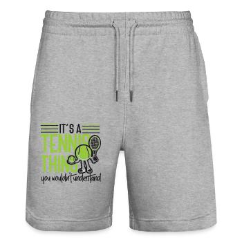Funny Tennis Player Racket It's A - Stanley/Stella Unisex Bio Joggingshorts Trainer  - Grau meliert - Vorne - Nik (191cm) & Marisol (170cm)