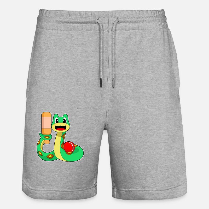 Serpent Cricket Batte de cricket - Short de jogging bio TRAINER Stanley/Stella unisexe - gris chiné
