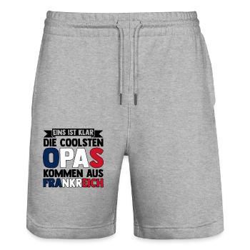 Franzosen Französisch Frankreich - Stanley/Stella Unisex Bio Joggingshorts Trainer  - Grau meliert - Vorne - Nik (191cm) & Marisol (170cm)