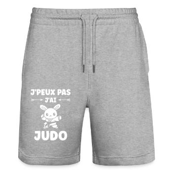 Judo - Stanley/Stella Unisex Bio Joggingshorts Trainer  - Grau meliert - Vorne - Nik (191cm) & Marisol (170cm)