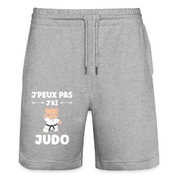 Judo - Stanley/Stella Unisex Bio Joggingshorts Trainer  - Grau meliert - Vorne - Nik (191cm) & Marisol (170cm)