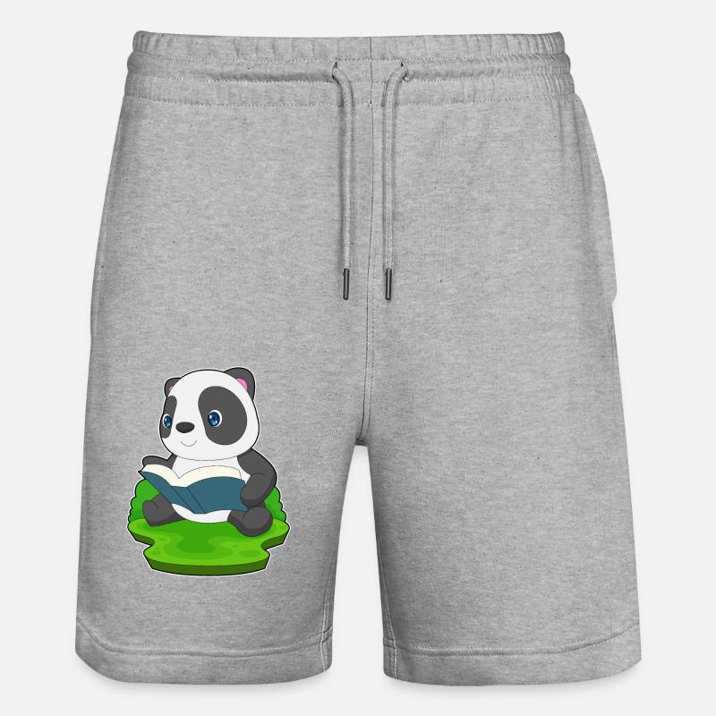 Panda Buch - Stanley/Stella Unisex Bio Joggingshorts Trainer  - Grau meliert