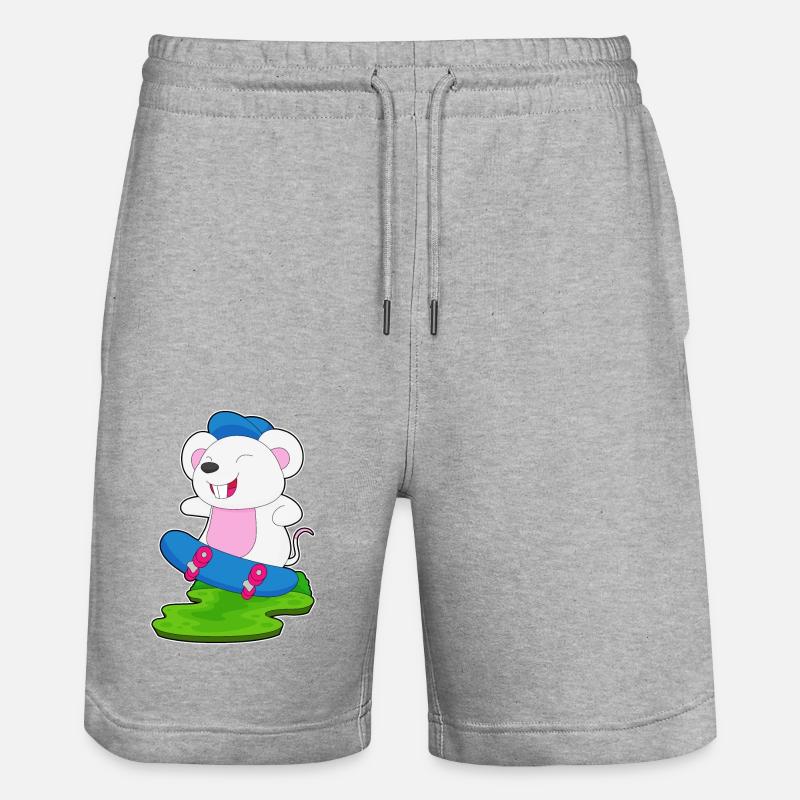 Mouse Skater Skateboard - Short de jogging bio TRAINER Stanley/Stella unisexe - gris chiné
