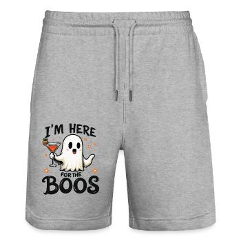 HALLOWEEN ICH BIN WEGEN DER BUHRUFE HIER - Stanley/Stella Unisex Bio Joggingshorts Trainer  - Grau meliert - Vorne - Nik (191cm) & Marisol (170cm)