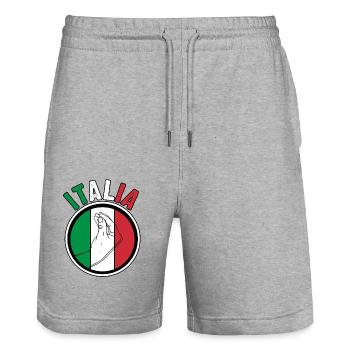 Italia Italiener Italienisch Italien - Stanley/Stella Unisex Bio Joggingshorts Trainer  - Grau meliert - Vorne - Nik (191cm) & Marisol (170cm)