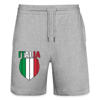 Italia Italiener Italienisch Italien - Stanley/Stella Unisex Bio Joggingshorts Trainer  - Grau meliert - Vorne - Nik (191cm) & Marisol (170cm)