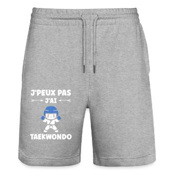 taekwondo - Short de jogging bio TRAINER Stanley/Stella unisexe - gris chiné - Devant - Nik (191cm) & Marisol (170cm)