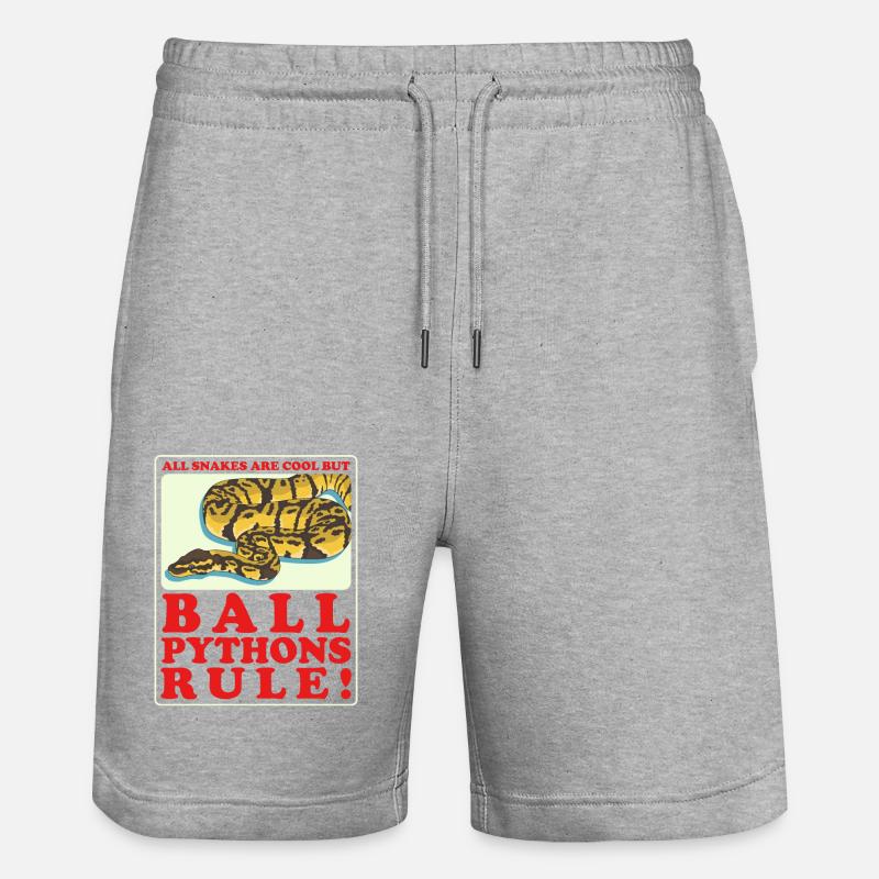 Königspython Python Schlange Geschenk - Stanley/Stella Unisex Bio Joggingshorts Trainer  - Grau meliert