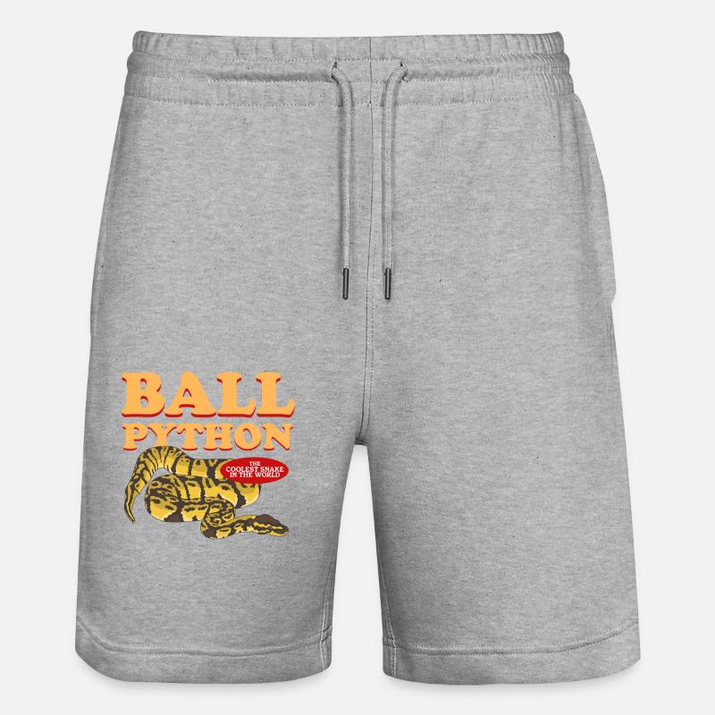 King Python Python Snakes Gift - Stanley/Stella Trainer Unisex Organic Jogging Shorts - heather grey