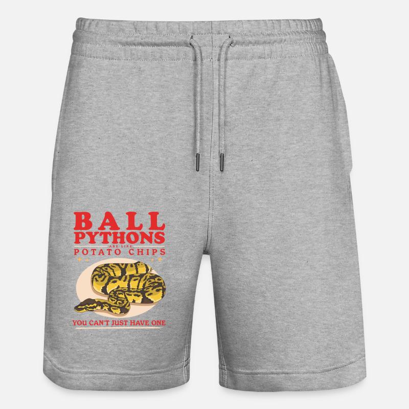 Königspython Python Schlangen Geschenke - Stanley/Stella Unisex Bio Joggingshorts Trainer  - Grau meliert
