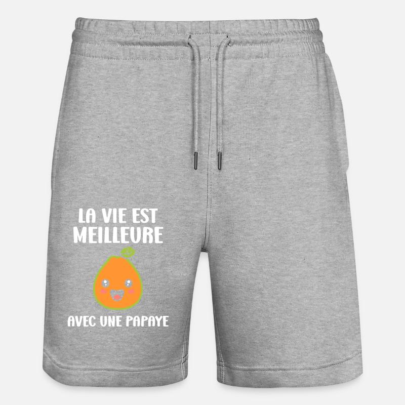 Papaye - Short de jogging bio TRAINER Stanley/Stella unisexe - gris chiné