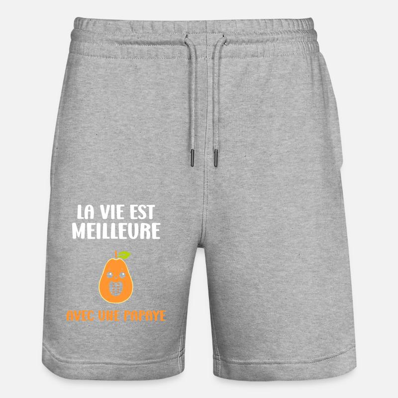 papaye - Short de jogging bio TRAINER Stanley/Stella unisexe - gris chiné