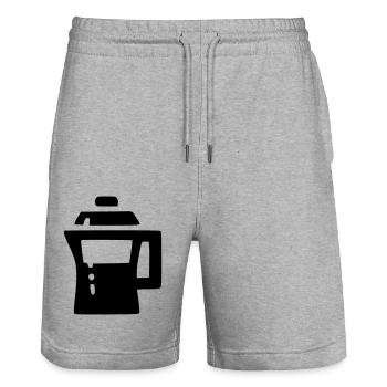 Coffee pot - Stanley/Stella Trainer Unisex Organic Jogging Shorts - heather grey - Front - Nik (191cm) & Marisol (170cm)