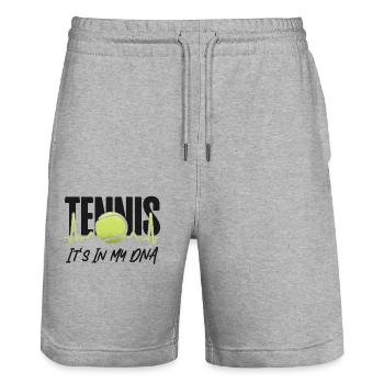 Funny Tennis Player Racket Tennis - Stanley/Stella Trainer Unisex Organic Jogging Shorts - heather grey - Front - Nik (191cm) & Marisol (170cm)