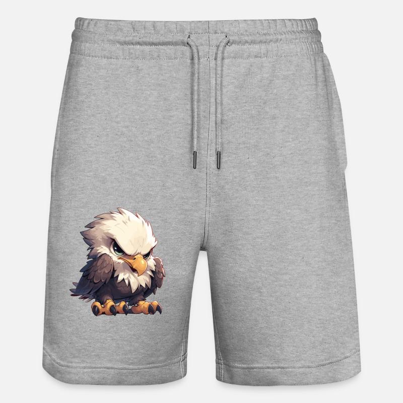 Pygargue à tête blanche Weißkopfseeadler - Short de jogging bio TRAINER Stanley/Stella unisexe - gris chiné