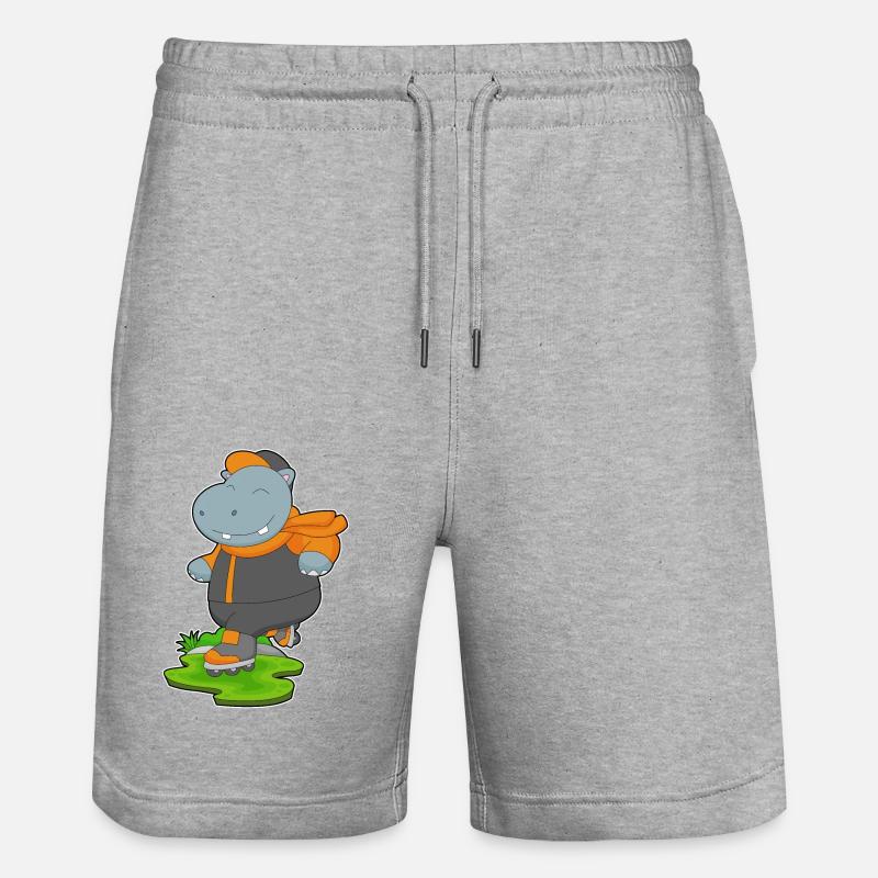 Nilpferd Inline skating Rollschuhe - Stanley/Stella Unisex Bio Joggingshorts Trainer - Grau meliert