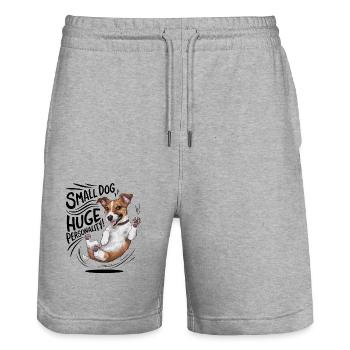 Foxterrier Hund Small Dog With Huge Personality - Stanley/Stella Unisex Bio Joggingshorts Trainer  - Grau meliert - Vorne - Nik (191cm) & Marisol (170cm)