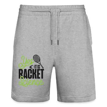 Funny Tennis Player Racket You - Stanley/Stella Unisex Bio Joggingshorts Trainer  - Grau meliert - Vorne - Nik (191cm) & Marisol (170cm)