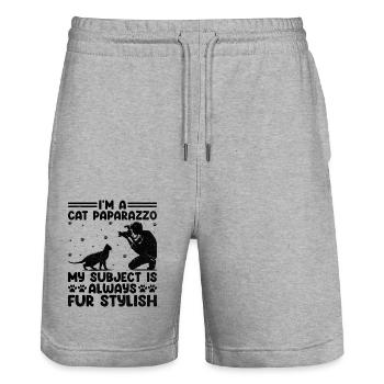 Cat Photographers Cat Lovers Photograpy Cats Photo - Stanley/Stella Trainer Unisex Organic Jogging Shorts - heather grey - Front - Nik (191cm) & Marisol (170cm)