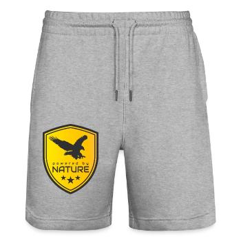 POWERED BY NATURE - Stanley/Stella Trainer Unisex Organic Jogging Shorts - heather grey - Front - Nik (191cm) & Marisol (170cm)