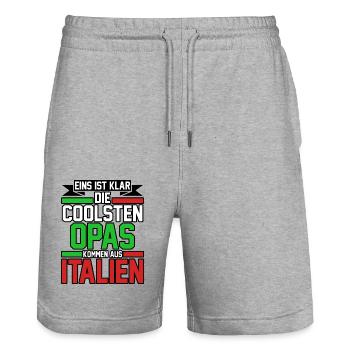 Italia Italiener Opa Nonno Italienisch Italien - Stanley/Stella Unisex Bio Joggingshorts Trainer  - Grau meliert - Vorne - Nik (191cm) & Marisol (170cm)