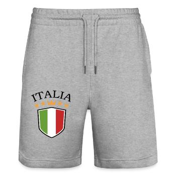 Italie Italien Italien Italie - Short de jogging bio TRAINER Stanley/Stella unisexe - gris chiné - Devant - Nik (191cm) & Marisol (170cm)