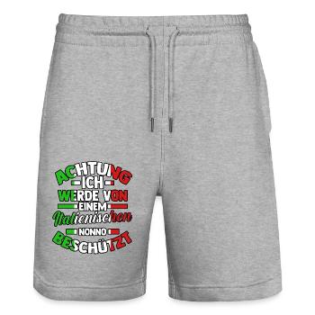 Italia Italiener Opa Nonno Italienisch Italien - Stanley/Stella Unisex Bio Joggingshorts Trainer  - Grau meliert - Vorne - Nik (191cm) & Marisol (170cm)