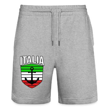 Italie Italien Italien Italie - Short de jogging bio TRAINER Stanley/Stella unisexe - gris chiné - Devant - Nik (191cm) & Marisol (170cm)