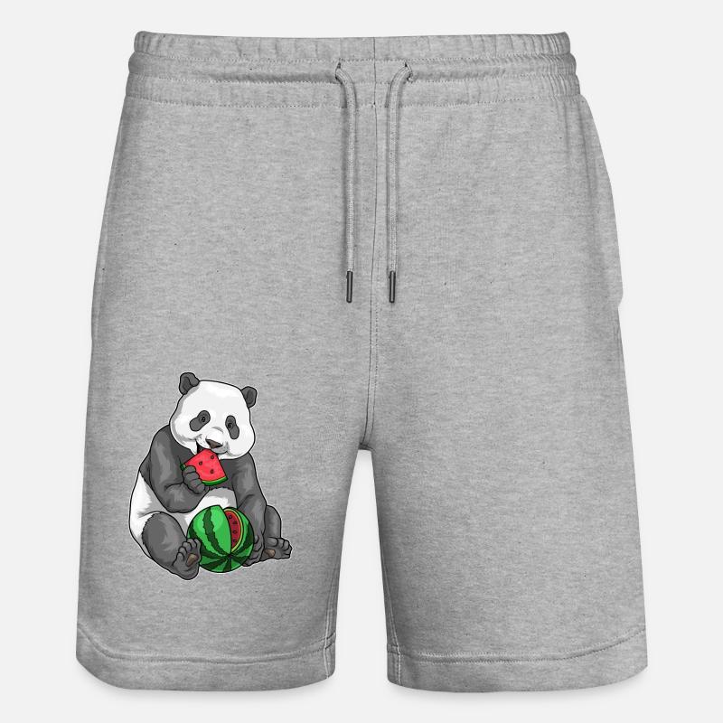 Panda Pastèque - Short de jogging bio TRAINER Stanley/Stella unisexe - gris chiné