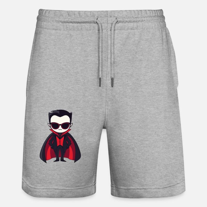 Vampire Halloween Cool - Stanley/Stella Trainer Unisex Organic Jogging Shorts - heather grey