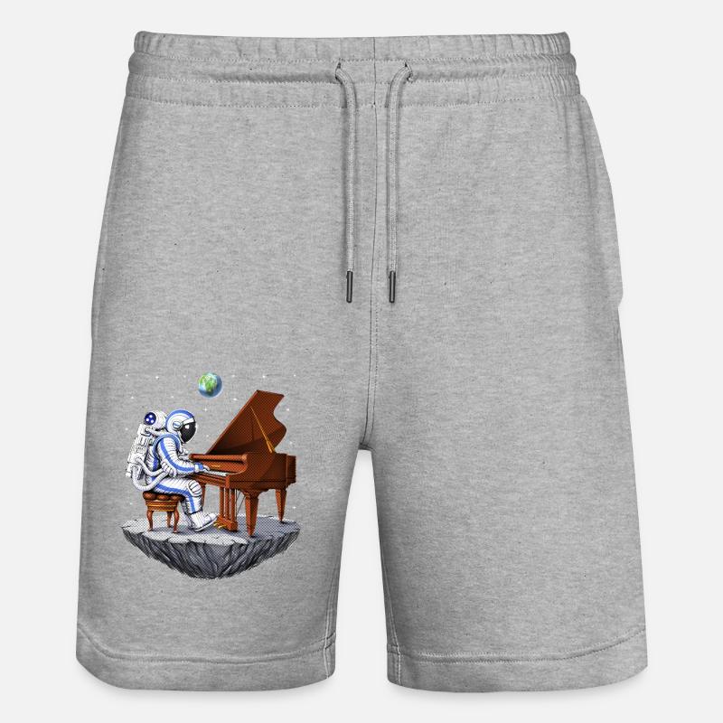 Astronaute de l’espace Pianiste - Short de jogging bio TRAINER Stanley/Stella unisexe - gris chiné