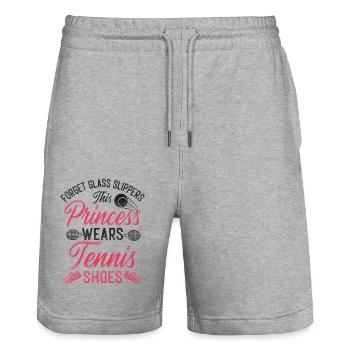 Funny Tennis Player Racket Girl - Stanley/Stella Unisex Bio Joggingshorts Trainer  - Grau meliert - Vorne - Nik (191cm) & Marisol (170cm)