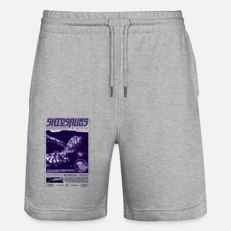 Chinesisches Krokodil Eidechse Shinisaurus Crocodilurus - Stanley/Stella Unisex Bio Joggingshorts Trainer  - Grau meliert