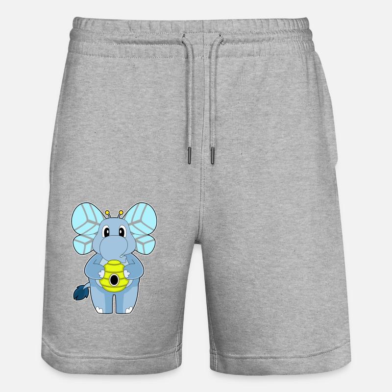 Elefant Biene - Stanley/Stella Unisex Bio Joggingshorts Trainer - Grau meliert