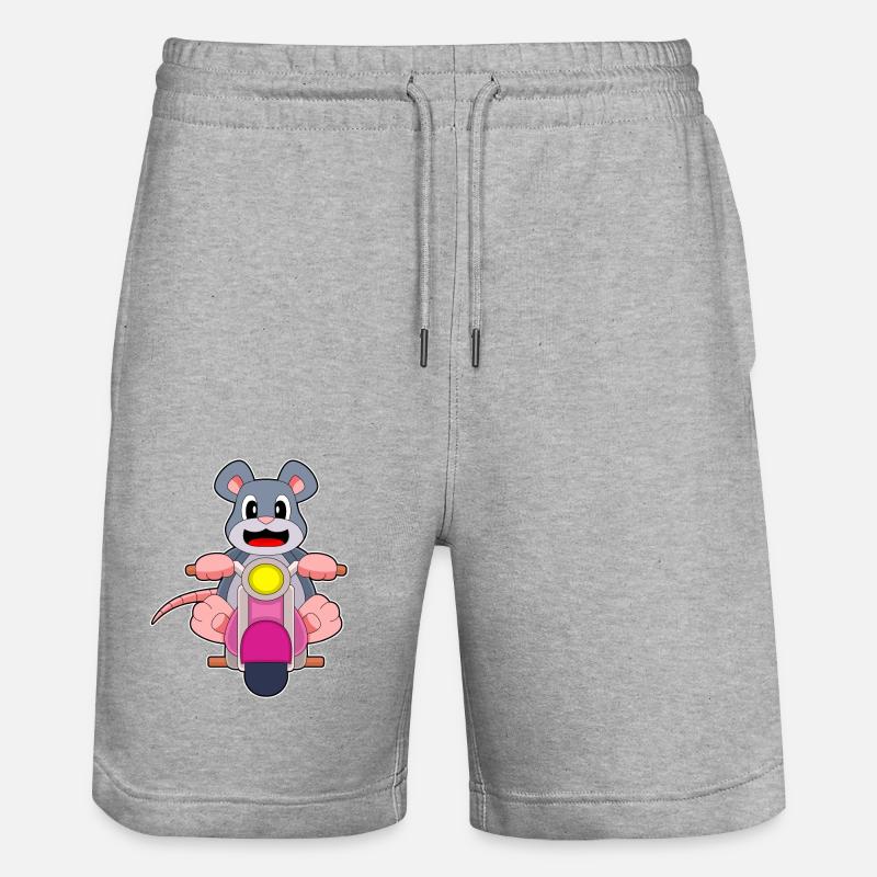 Mouse Motorcycle - Stanley/Stella Trainer Unisex Organic Jogging Shorts - heather grey