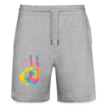 Artistic Swim Team Synchronschwimmen - Stanley/Stella Unisex Bio Joggingshorts Trainer  - Grau meliert - Vorne - Nik (191cm) & Marisol (170cm)